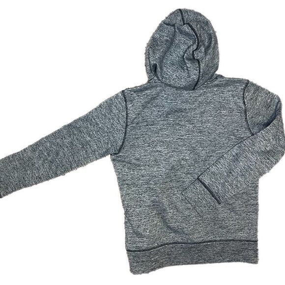 Under Armour Logo Grey Hoodie with Hand Warmer Pockets. Fleece Lined.  No Sz Lab - Picture 3 of 6